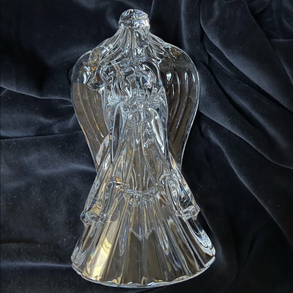 Clear Crystal Angel Figurine Tapered Candle Holder, 7” high - Picture 1 of 6